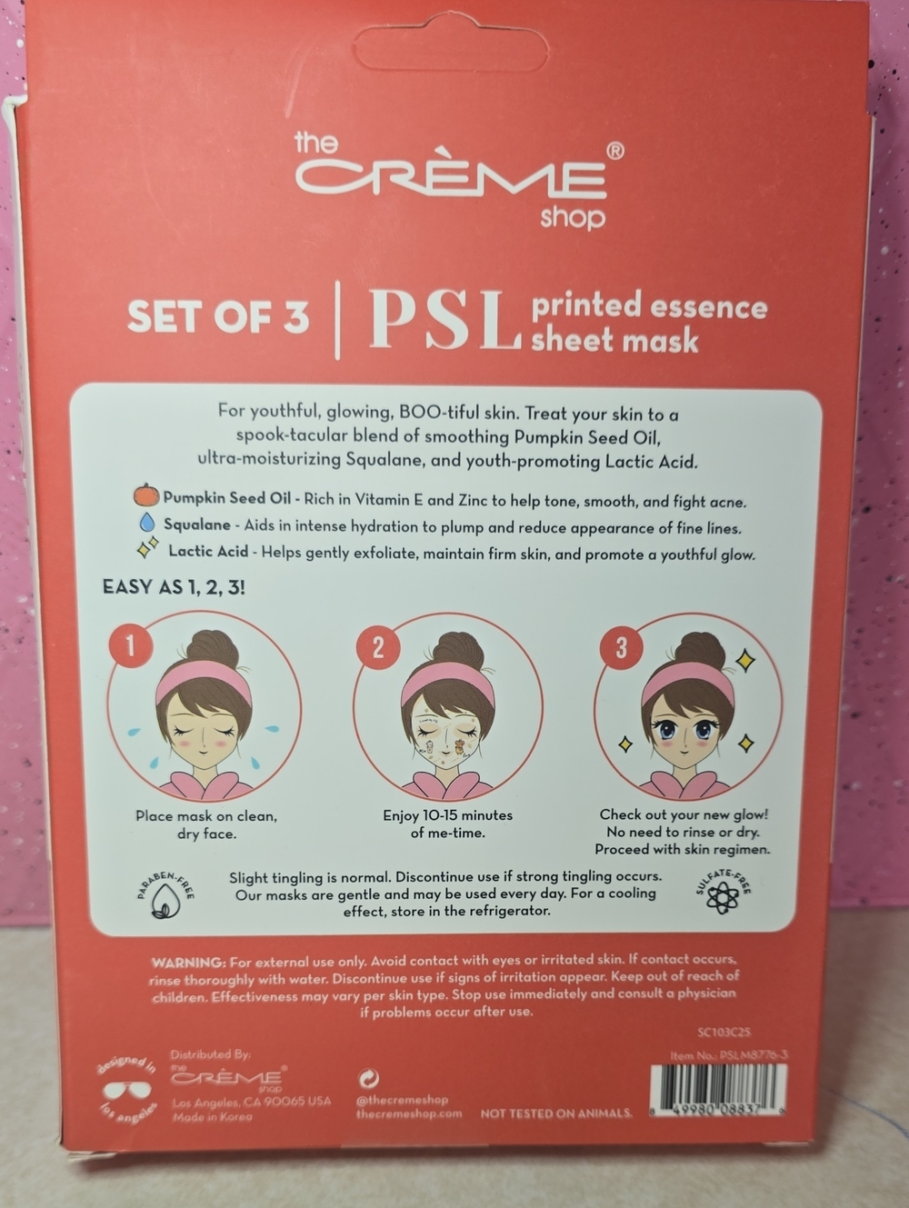 The Creme Shop PSL Printed Essence Sheet Mask Pack of 3 - Picture 4 of 5